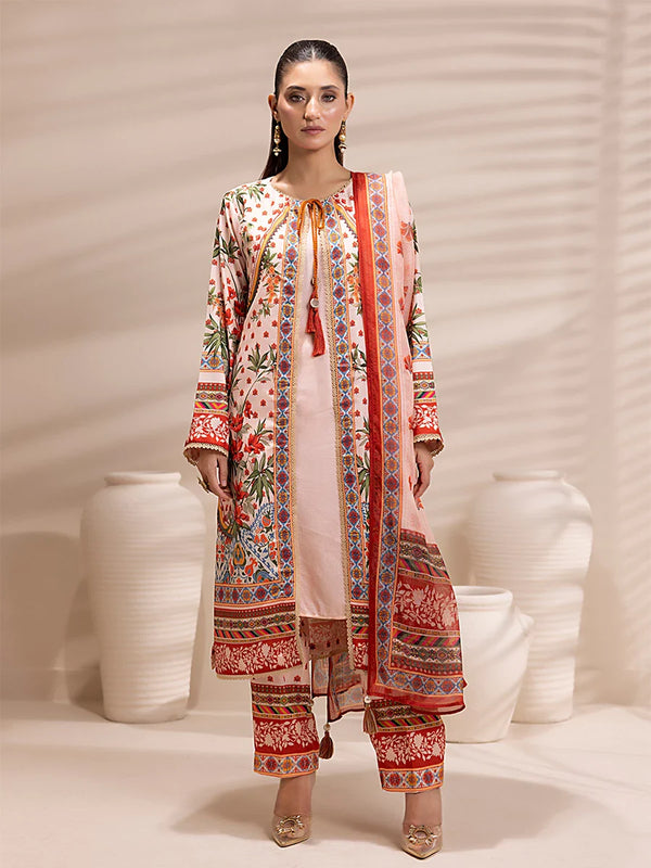 3PC Unstitched Printed Lawn Silk Suit (ASI167)