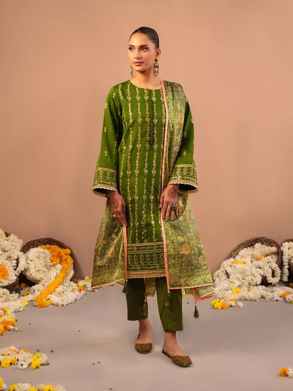 3Pc Unstitched Festive Embroidered Suit (No051)