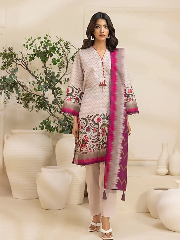 3PC Unstitched Printed Lawn Suit (P380)