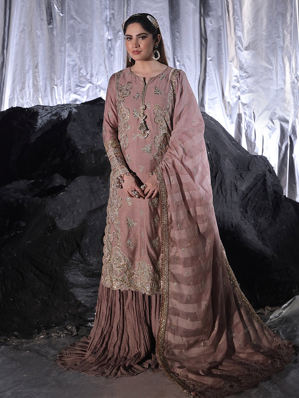 3PC LUXURY FORMAL EMBROIDERED SUIT (LSRO005 A)