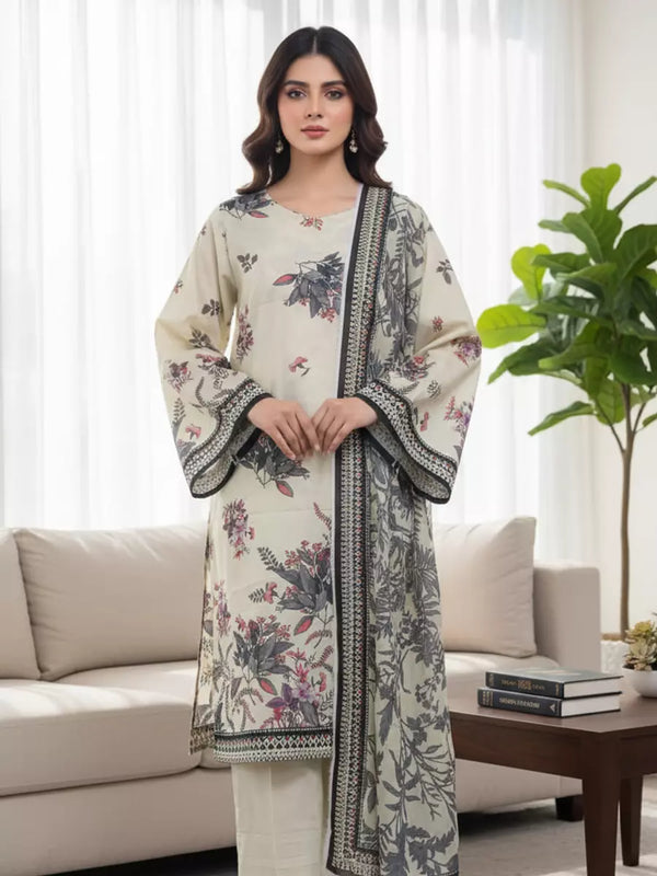 3PC Unstitched Printed Cambric Suit (SSW6U3P319)