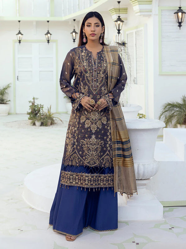 3PC Unstitched Festive Embroidered Suit (NO012)