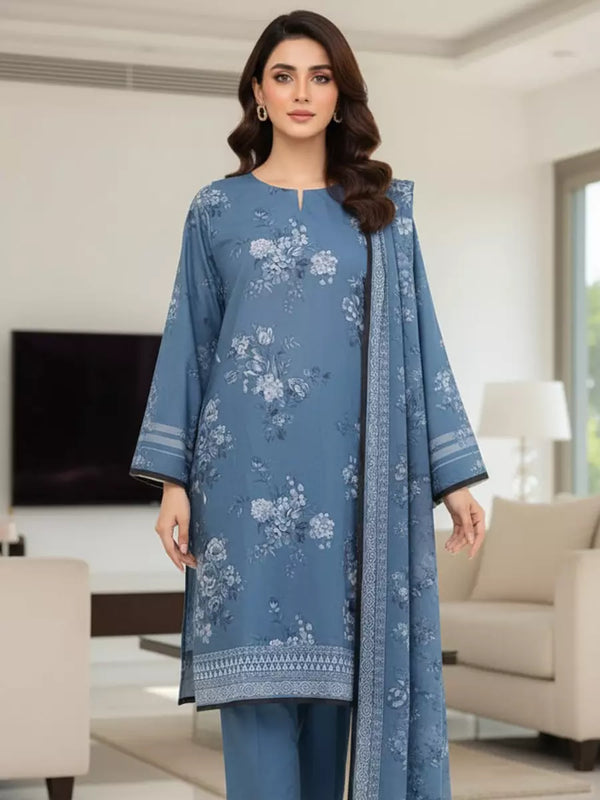 3PC Unstitched Printed Cambric Suit (SSW6U3P318)