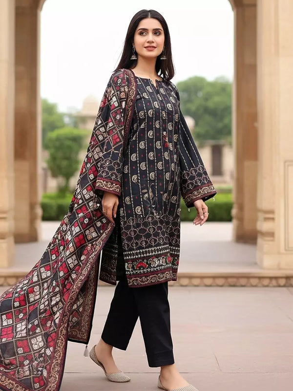 3PC Unstitched Printed Cambric Suit (SSW6U3P387)