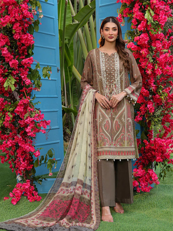 3PC LUXURY CAMBRIC EMBROIDERED SUIT