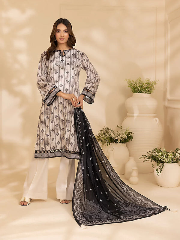 3PC Unstitched Lawn Printed Suit (P312)
