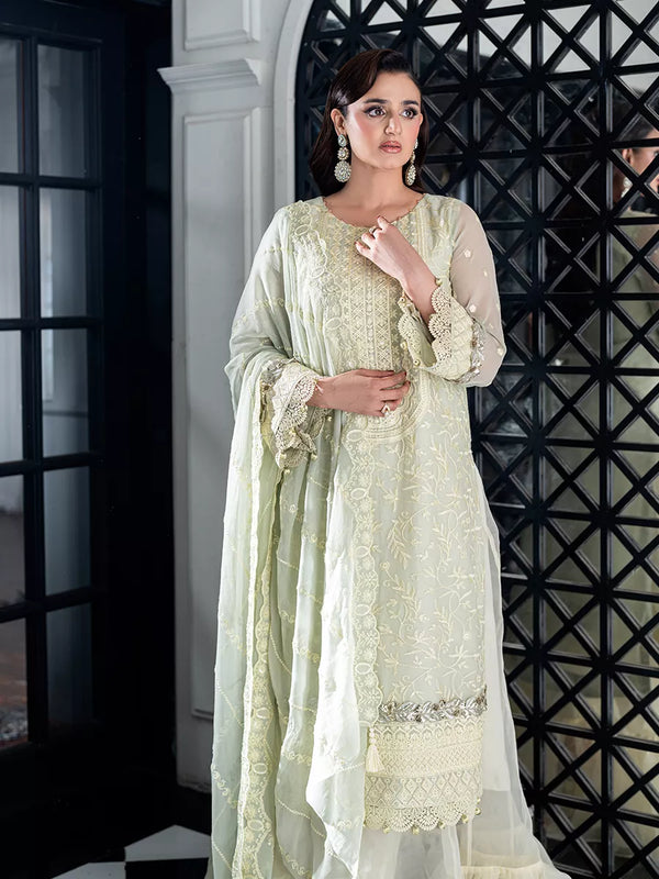 3PC Unstitched Chiffon Embroidered Suit (CH055)
