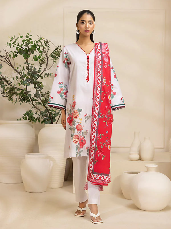 3PC Unstitched Printed Lawn Suit (P381)