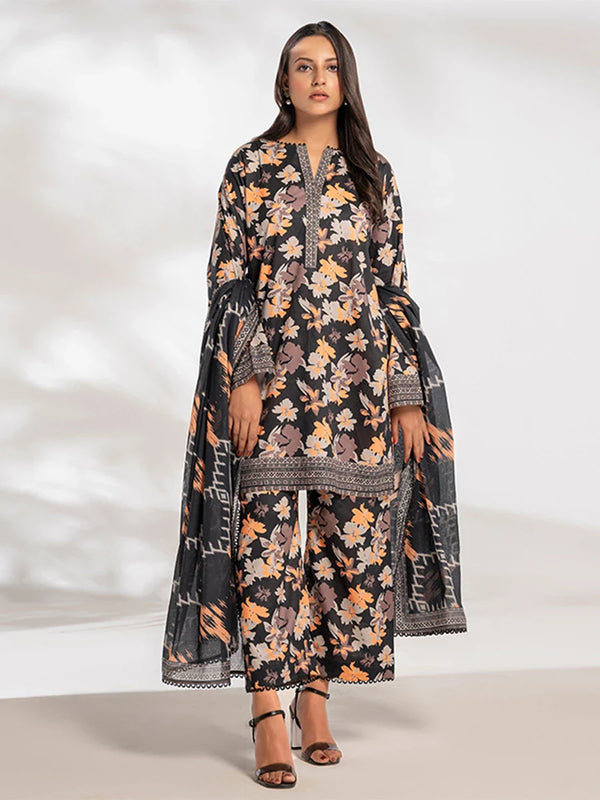 3pc Unstitched Printed Cambric Suit