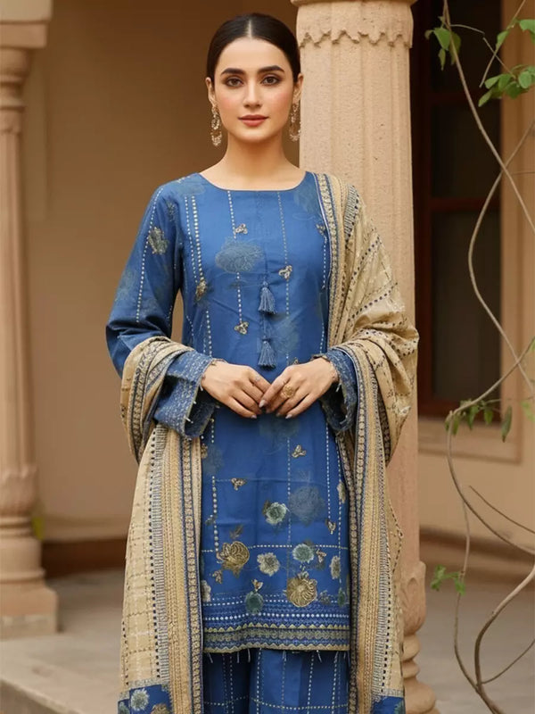 3PC Unstitched Printed Khaddar Suit (SUNS7ASI230)