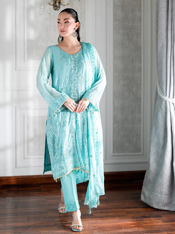 3PC Unstitched Chiffon Embroidered Suit (CH051)