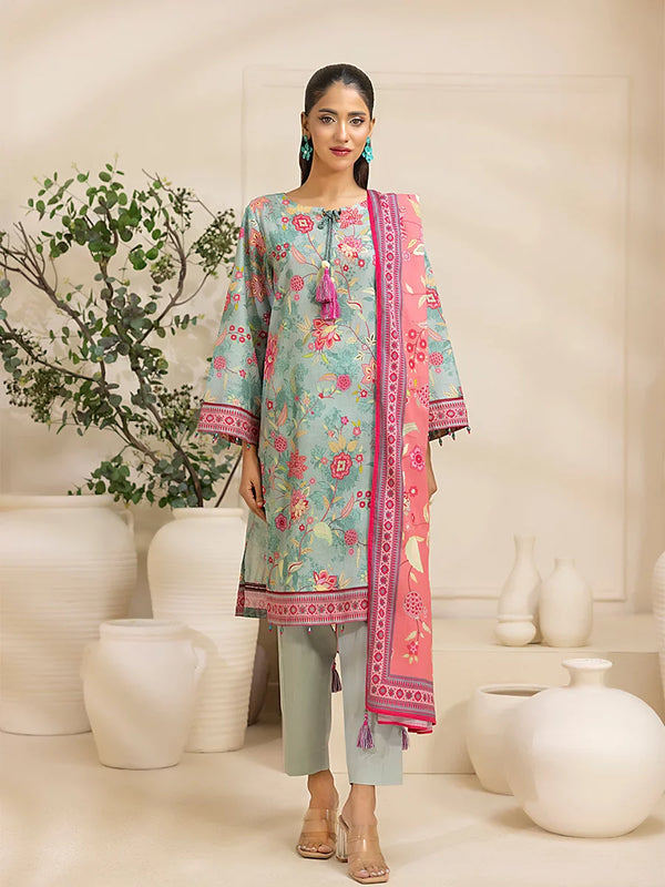 3PC Unstitched Printed Lawn Suit (P382)