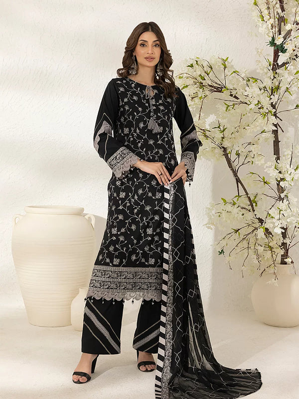 3PC Unstitched Lawn Embroidered Suit (UNS7MI100)