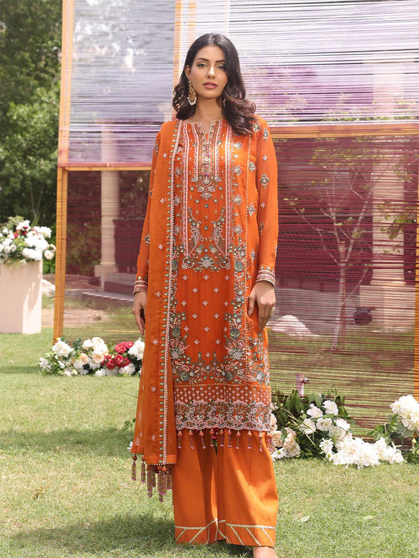 3PC STITCHED FESTIVE FORMAL CHIFFON EMBROIDERED SUIT