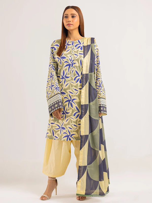 2PC UNSTITCHED PRINTED CAMBRIC LAWN SUIT