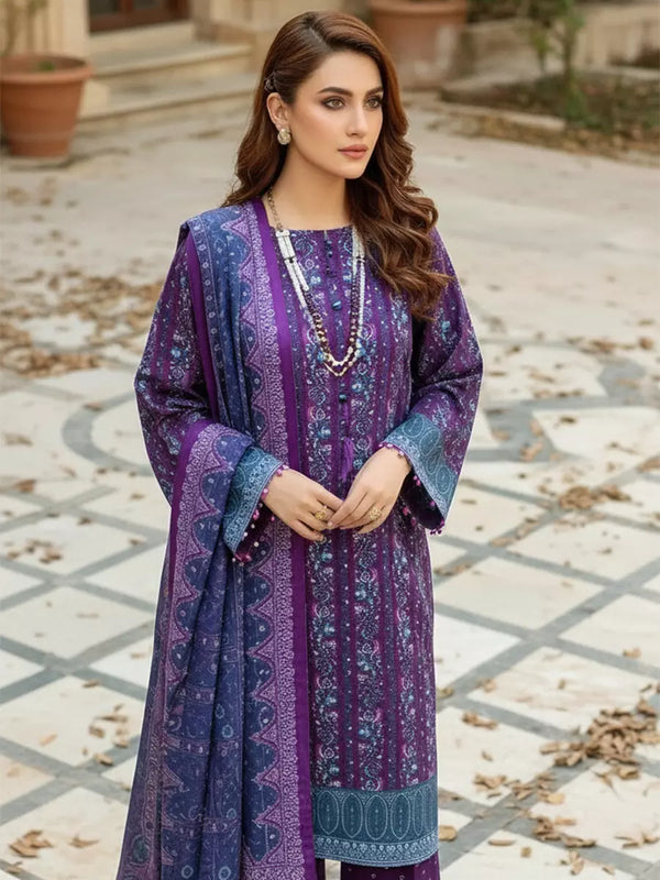 3PC Unstitched Printed Khaddar Suit (SUNS7ASI226)