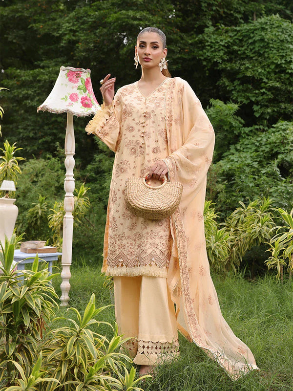 3PC STITCHED CHIKANKARI CAMBRIC EMBROIDERED SUIT (CK002)