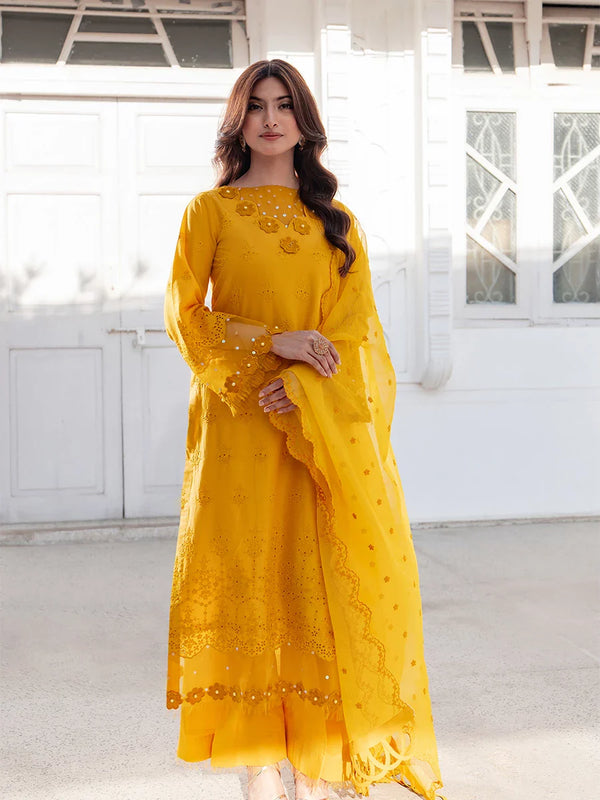 3Pc Unstitched Chikankari Embroidered Lawn Suit (CK030)