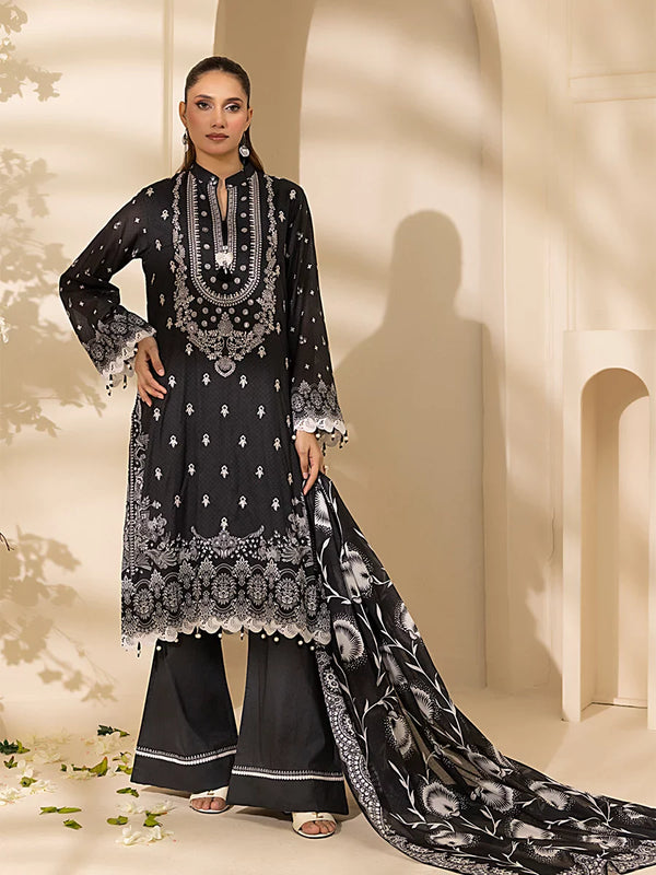 3PC Unstitched Embroidered Lawn Suit (P361)