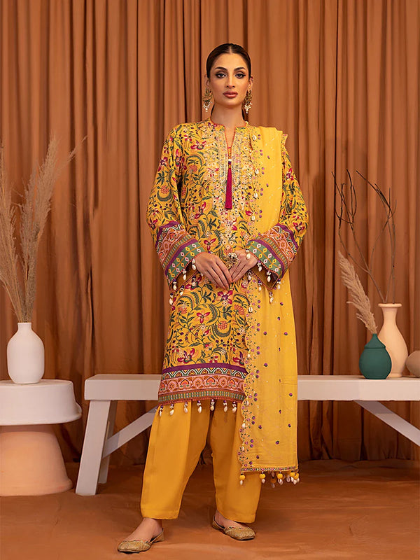 2PC UNSTITCHED EMBROIDERED LUXURY KARANDI SUIT (SUNW2PE023)