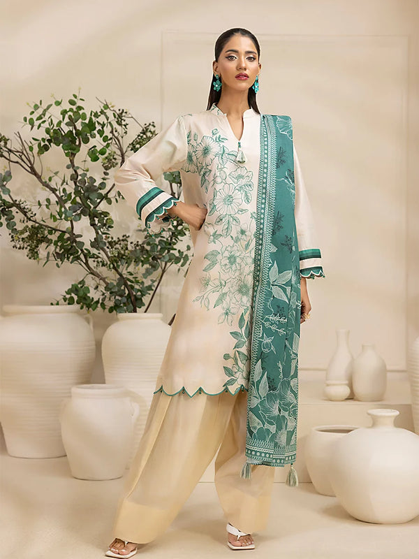 3PC Unstitched Printed Lawn Suit (P383)