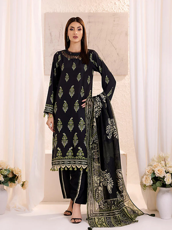 3PC Unstitched Lawn Silk Printed Suit (ASI135)