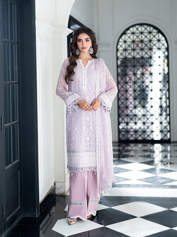 3PC Unstitched Chiffon Embroidered Suit (CH061)