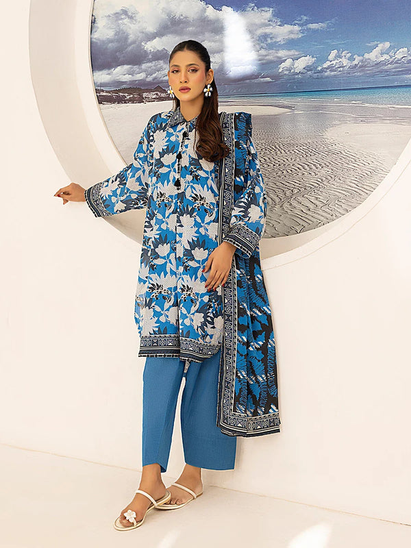 3PC Unstitched Printed Lawn Suit