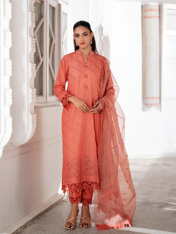 3Pc Stitched Chikankari Embroidered Lawn Suit (CK031)