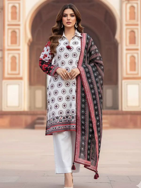 3PC Unstitched Printed Cambric Suit (SSW6U3P391)