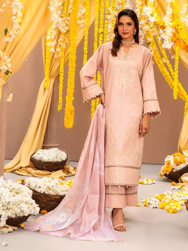 3Pc Unstitched Festive Embroidered Suit (No054)