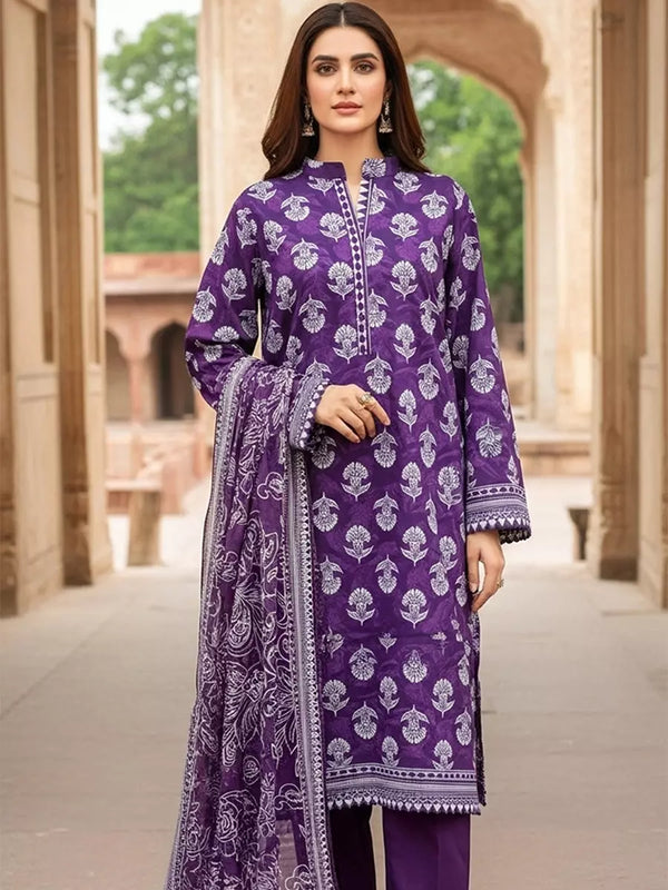 3PC Unstitched Printed Cambric Suit (SSW6U3P399)