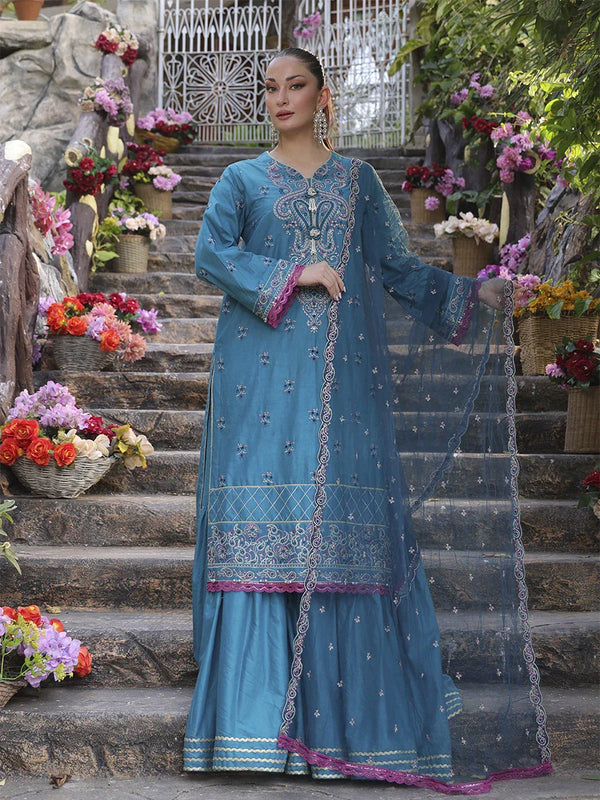 FEROZINK-EMBROIDERED LUXURY CAMBRIC UNSTITCHED 3PCS