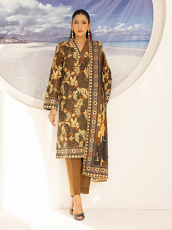3PC Unstitched Printed Lawn Suit