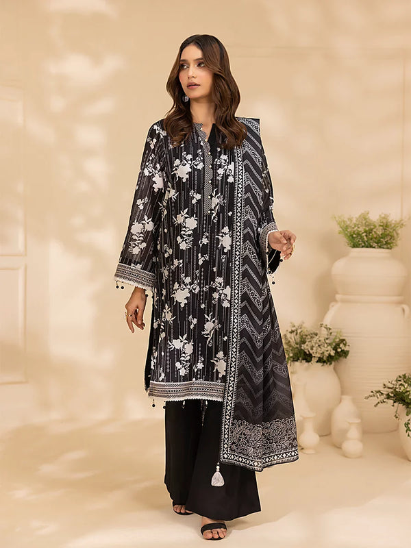3PC Unstitched Lawn Printed Suit (P308)