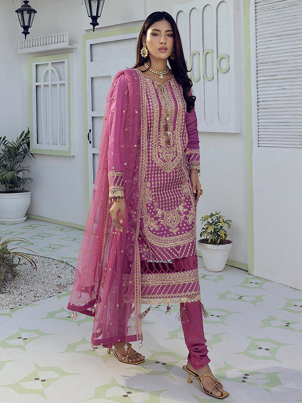 3PC Unstitched Festive Embroidered Suit (NO004)