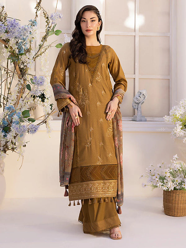 3PC Unstitched Embroidered Luxury Suit (P105)