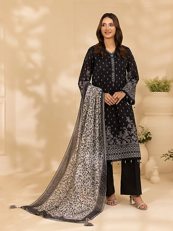 3PC Unstitched Lawn Printed Suit (P307)