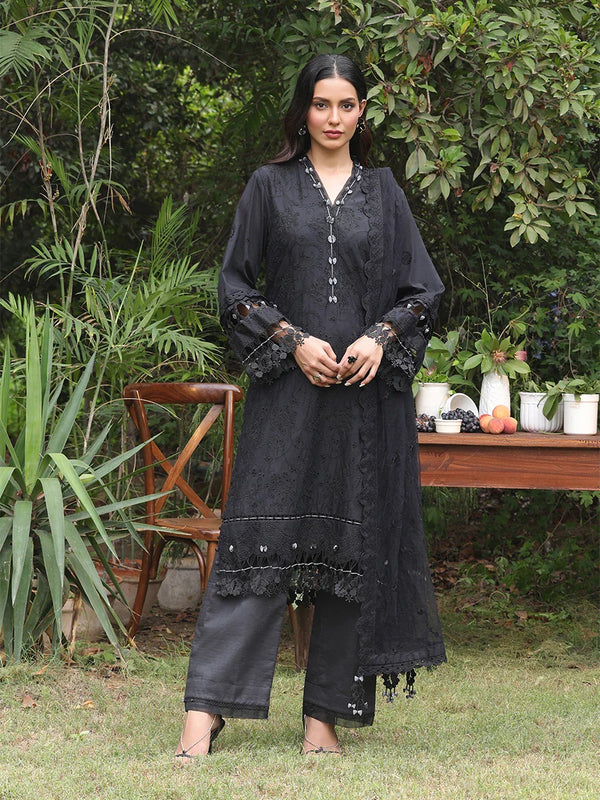 3PC CHIKANKARI CAMBRIC EMBROIDERED SUIT (CK012)