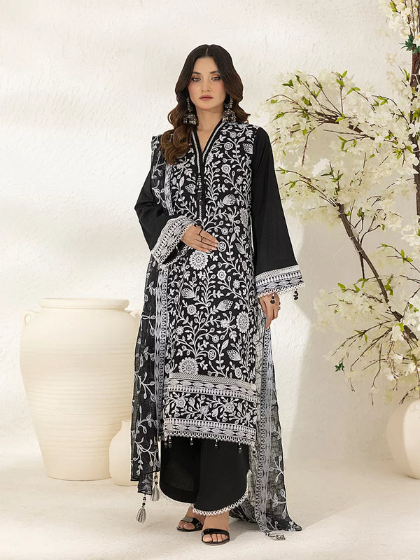 3PC Unstitched Lawn Embroidered Suit (UNS7MI104)