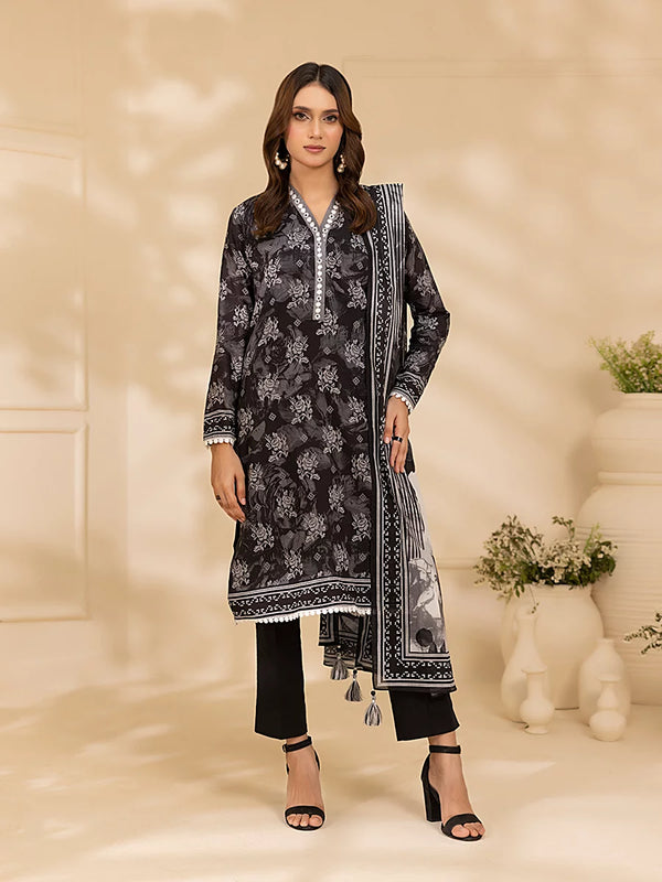 3PC Unstitched Lawn Printed Suit (P306)