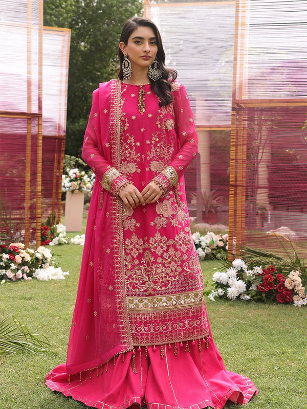 3PC STITCHED FESTIVE CHIFFON EMBROIDERED SUIT