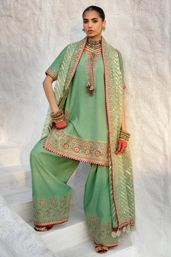 3-PC Embroidered Raw-Silk Suit CMA-5-017