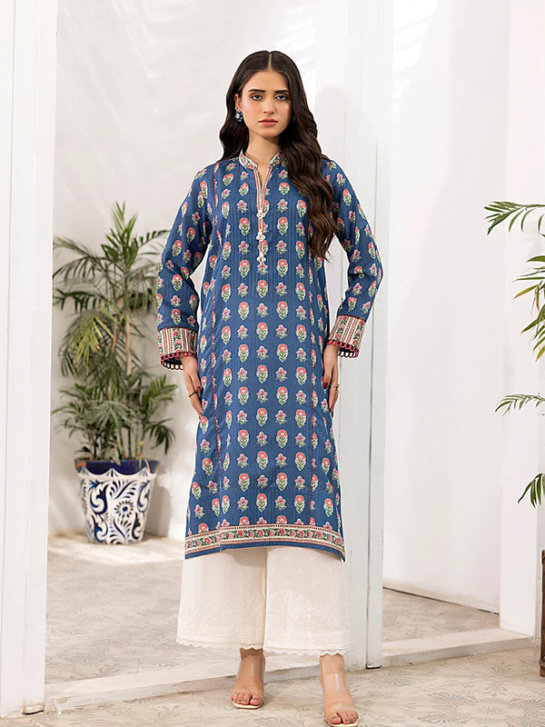 1Pc Stitched Poly Viscose Printed Shirt