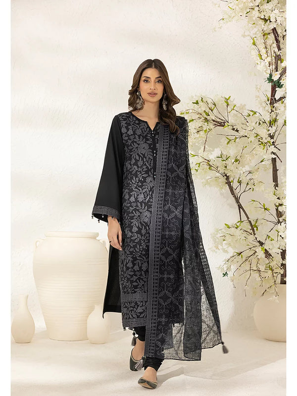 3PC Unstitched Lawn Embroidered Suit (UNS7MI106)