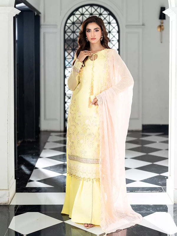 3PC Unstitched Chiffon Embroidered Suit (CH067)