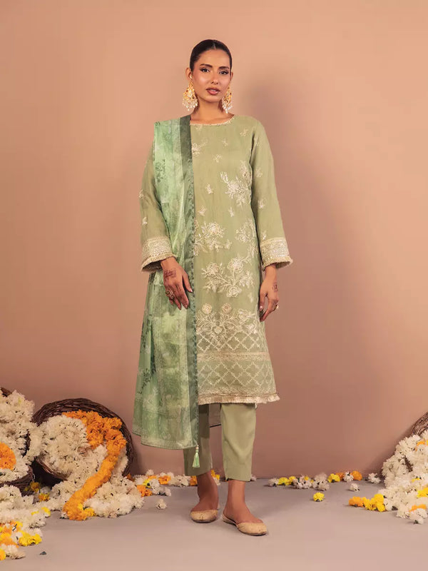 3Pc Unstitched Festive Embroidered Suit (No058)