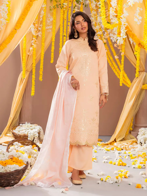 3Pc Unstitched Festive Embroidered Suit (No059)