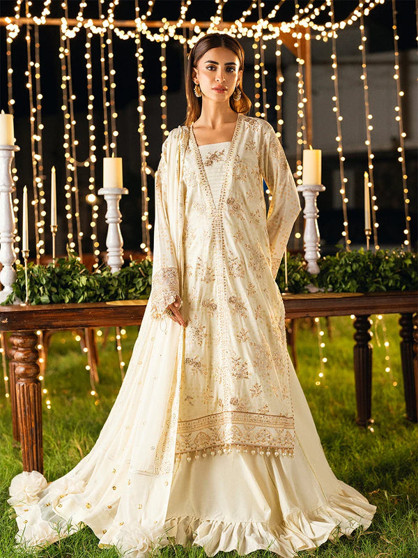 3PC Unstitched Luxury Lawn Embroidered Suit