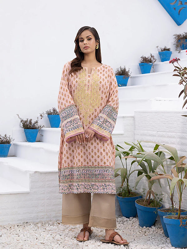 1Pc Stitched Cambric Embroidered Shirt